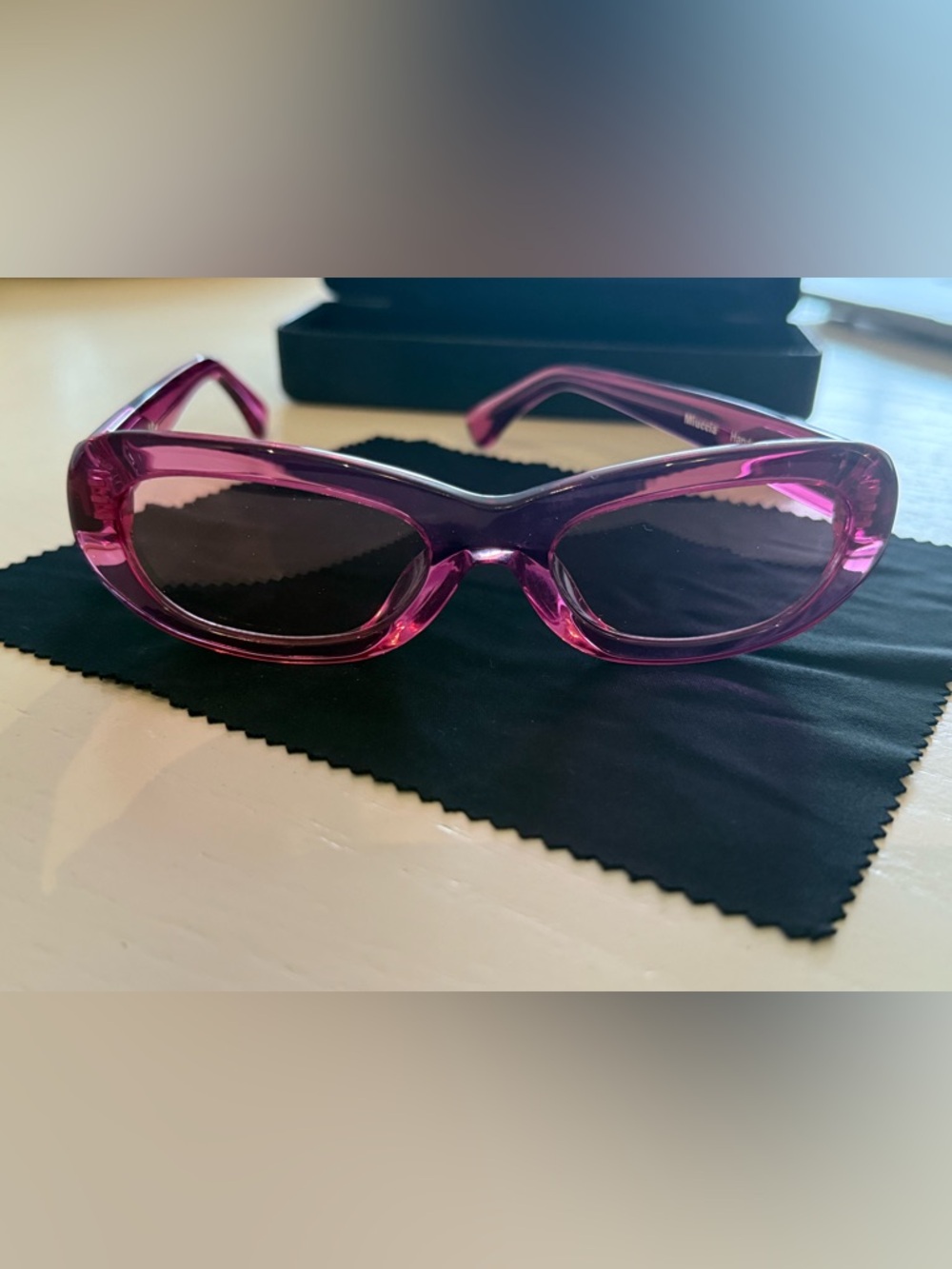 Sun Buddies Eyewear - Transparent Pink Oval Sunglasses - Sold out online - Picture 5 of 10